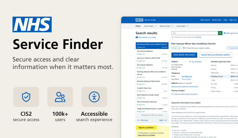 NHS Service Finder project preview